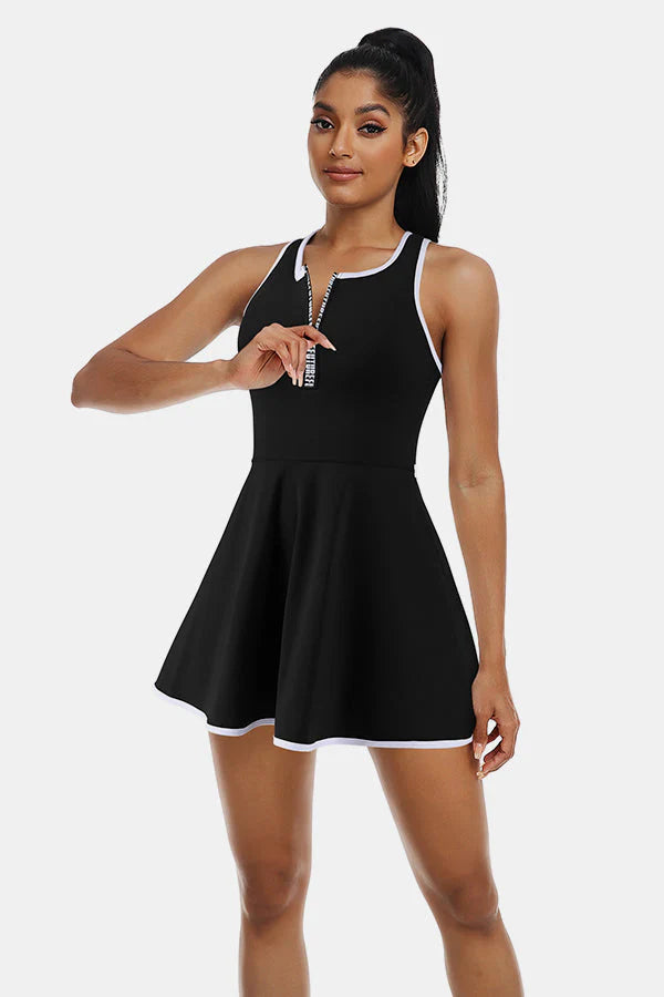 Sleeveless Black Tennis Dress