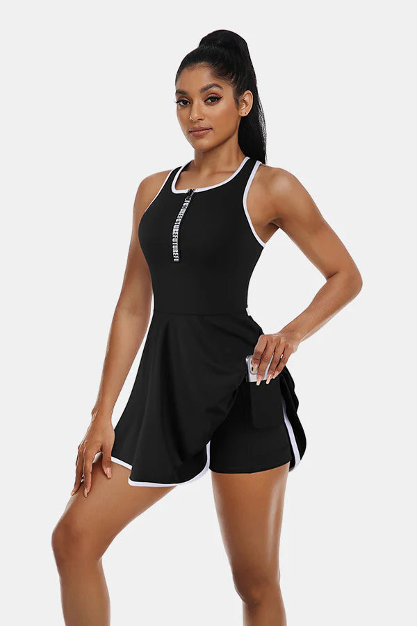 Sleeveless Black Tennis Dress