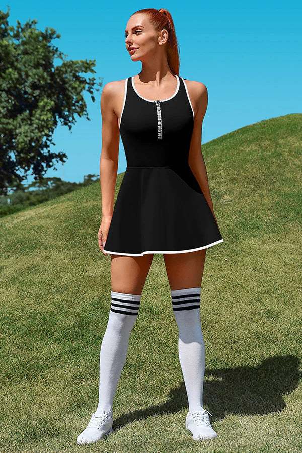 Sleeveless Black Tennis Dress