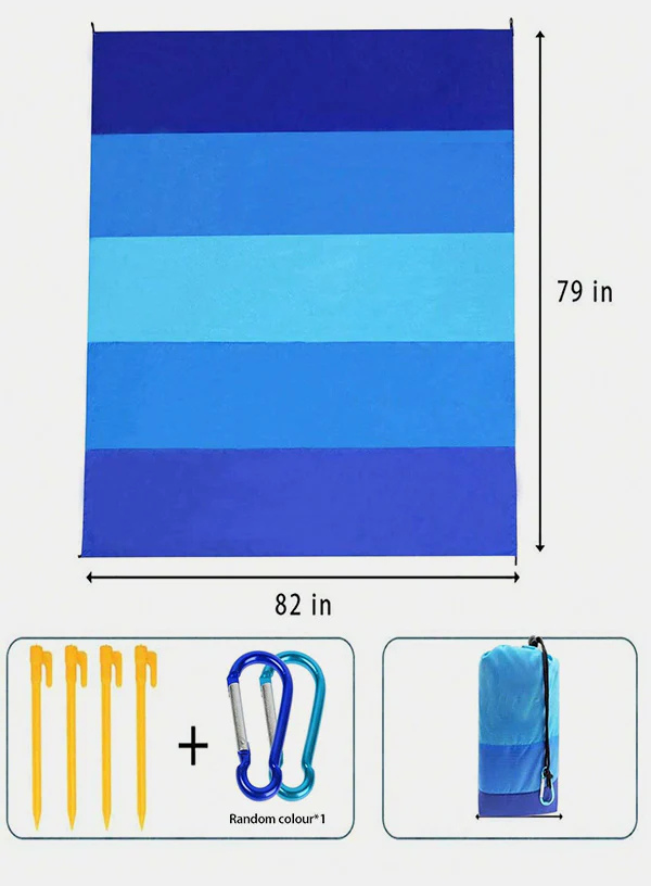 Oversized Waterproof & Sandproof Beach Blanket – Lightweight Picnic Mat for Outdoor Adventures