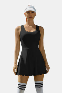 Thumbnail for Black Racerback Athletic Tennis Dress