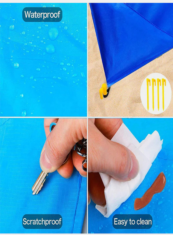 Oversized Waterproof & Sandproof Beach Blanket – Lightweight Picnic Mat for Outdoor Adventures