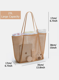 Thumbnail for Mesh Beach Tote Bag – Ultimate All-in-One Beach Companion