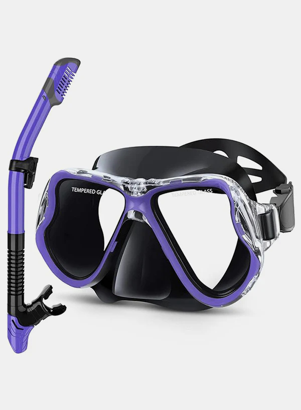 Adults Dry Snorkel Set Panoramic Wide View