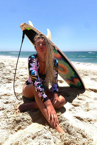 Thumbnail for V-Neck Lush Bloom Cut-Out Long Sleeve UPF50+ Rash Guard