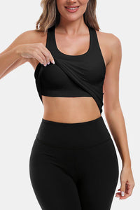 Thumbnail for Black Seamless Racerback Yoga Tank