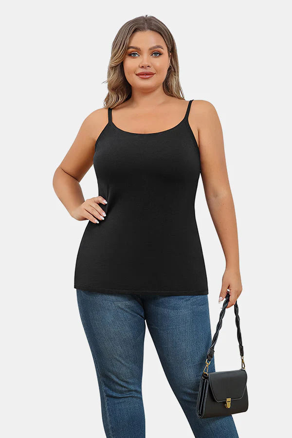 Black Cotton Camisole Tank Top