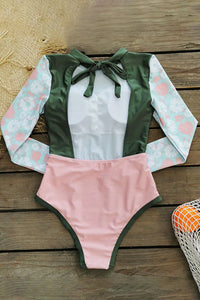 Thumbnail for Colorblock Backless Long Sleeve UPF50+ Rash Guard
