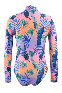 Thumbnail for Feather Print Long Sleeve Half Zip UPF50+ Rash Guard
