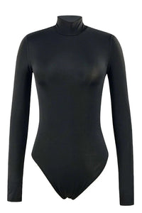 Thumbnail for Black Mock Collar Back Zip Long Sleeve UPF50+ Rash Guard