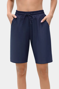 Thumbnail for Women's Solid High Waist Quick Dry Long Board Shorts