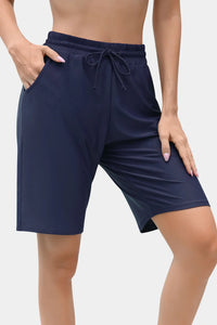 Thumbnail for Women's Solid High Waist Quick Dry Long Board Shorts