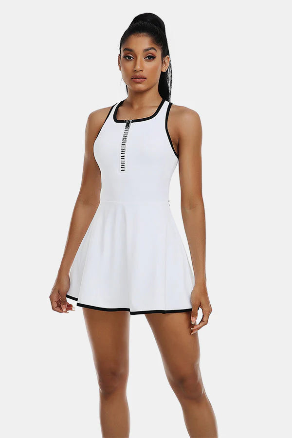 Sleeveless White Tennis Dress