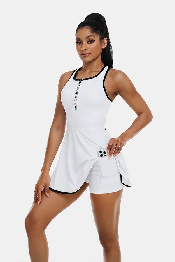 Sleeveless White Tennis Dress
