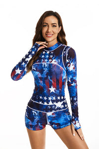 Thumbnail for American Flag Long Sleeve Boyleg UPF50+ Rash Guard