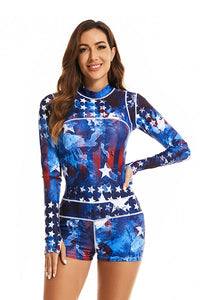 Thumbnail for American Flag Long Sleeve Boyleg UPF50+ Rash Guard