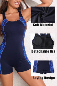 Thumbnail for Women's Boyleg One-Piece Competitive Swimsuit – Water Aerobics & Training