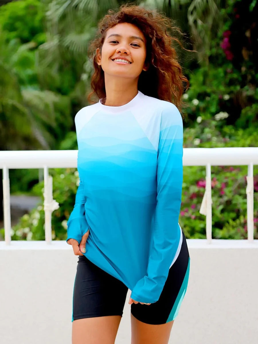 Lightweight Water Ripple UV Shirt with Thumb Holes