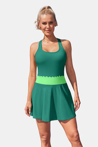 Thumbnail for Scalloped green Golf Dress