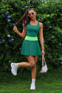 Thumbnail for Scalloped green Golf Dress