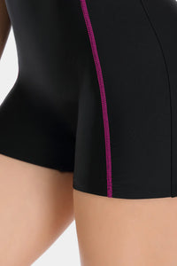 Thumbnail for Pink Pullover Athletic Boyleg Racerback One-Piece Swimwear