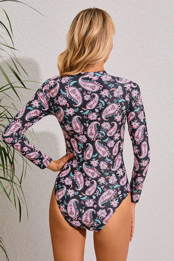 NoirGlow Paisley Long Sleeve Rash Guard