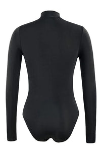 Thumbnail for Plus Size Solid High Neck Long Sleeve UPF50+ Rash Guard