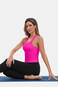Thumbnail for Neon Pink Seamless Racerback Yoga Tank