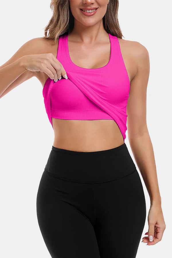 Neon Pink Seamless Racerback Yoga Tank
