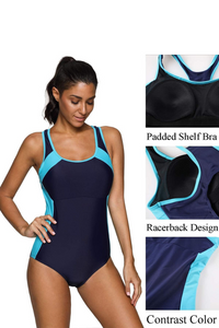 Thumbnail for Women's One-Piece Athletic Racing Swimsuit – Lap Swimming & Training