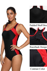 Thumbnail for Women's One-Piece Athletic Racing Swimsuit – Lap Swimming & Training