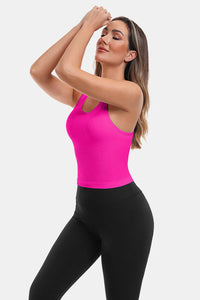 Thumbnail for Neon Pink Seamless Racerback Yoga Tank