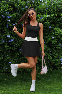 Thumbnail for Scalloped Black Golf Dress