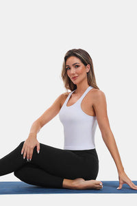 Thumbnail for White High Neck Full Back Seamless Tight Fit Ribbed