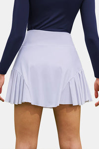 Thumbnail for White Pleated High-Waist Active Skirt