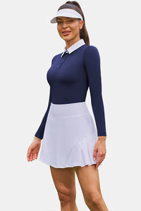 Thumbnail for White Pleated High-Waist Active Skirt