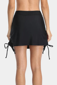 Thumbnail for Women's Solid Drawstring Side Swim Skirt Shorts