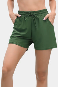 Thumbnail for Women's 5'' Solid Elastic Waist Quick Dry Pocket Swim Short Board Shorts
