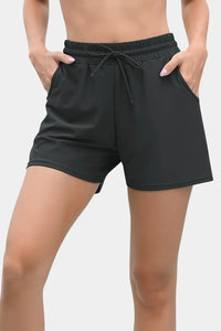Thumbnail for Women's 5'' Solid Elastic Waist Quick Dry Pocket Swim Short Board Shorts