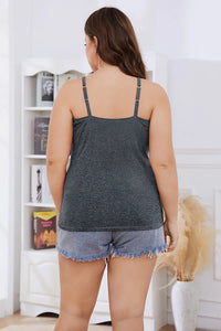 Thumbnail for Gray Cotton Camisole Tank Top with Shelf Bra